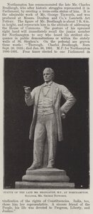 Standbeeld van de overleden Mr Bradlaugh, MP, in Northampton, Beeldhouwer, Mr George Tinworth