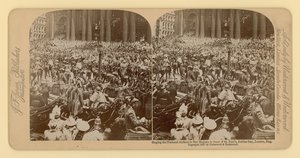 Stereografische afdruk van het diamanten jubileum van koningin Victoria door English Photographer