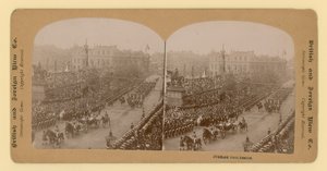 Stereografische afdruk van het diamanten jubileum van koningin Victoria door English Photographer