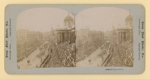 Stereoscopische afdruk van het diamanten jubileum van koningin Victoria, 28 juni 1897 door English Photographer