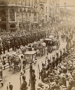 Stereoscopische afdruk van het diamanten jubileum van koningin Victoria, 28 juni 1897 door English Photographer