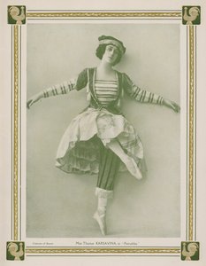 Tamara Karsavina, Russische prima ballerina, in een Ballets Russes productie van Igor Stravinsky