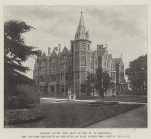 Taplow Court, het landgoed van de heer W H Grenfell, het buitenverblijf van de koning van Siam tijdens zijn bezoek aan Engeland