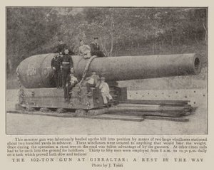 Het 102-tons kanon in Gibraltar, een rustpauze onderweg door English Photographer