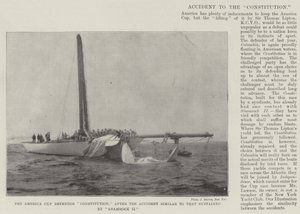 De America Cup Verdediger Constitution, na het Ongeluk vergelijkbaar met dat van Shamrock II