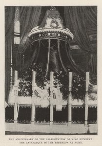 De Herdenking van de Moord op Koning Humbert, de Catafalque in het Pantheon in Rome door English Photographer