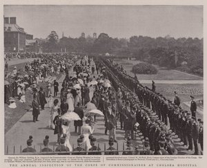 De Jaarlijkse Inspectie van het Corps van Commissionaires in Chelsea Hospital