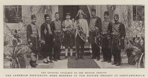 De Armeense Moeilijkheid, enkele Leden van de Britse Ambassade in Constantinopel door English Photographer