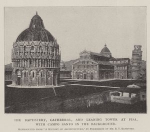 De doopkapel, kathedraal en scheve toren van Pisa, met Campo Santo op de achtergrond door English Photographer