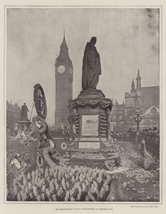 Het Beaconsfield Standbeeld, Westminster, op Primrose Day door English Photographer