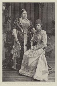 De verloofde bruid van de hertog van York, prinses May, met haar moeder, de hertogin van Teck door English Photographer