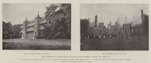 De brand van Queenwood College, nabij Romsey, Hants, op 10 juni door English Photographer
