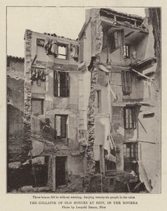 De Instorting van Oude Huizen in Biot, aan de Rivièra