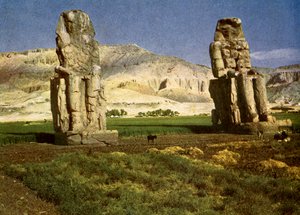 De Kolossen van Memnon, nabij Thebe, Egypte.