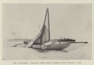 De Columbia, toont stalen mast die op 2 augustus 1899 is afgebroken door English Photographer