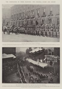 De Kroning van Hunne Majesteiten, de Koloniale Garde en Begeleiding door English Photographer