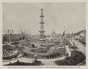 Het hof van eer en de elektrische toren bij de California tentoonstelling overdag door English Photographer