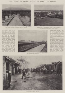 De crisis in China, scènes in Taku en Peking