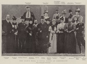 De tour van de tsaar, een koninklijke groep in Kopenhagen