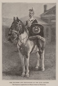 De trommelaar en trommelpaard van de 17e Lancers door English Photographer