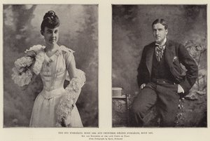 De hertog van Orleans, geboren 1869, en prinses Helene van Orleans, geboren 1871, zoon en dochter van de wijlen graaf van Parijs door English Photographer
