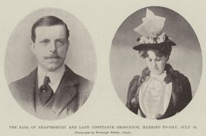 De graaf van Shaftesbury en Lady Constance Grosvenor, vandaag getrouwd, 15 juli door English Photographer