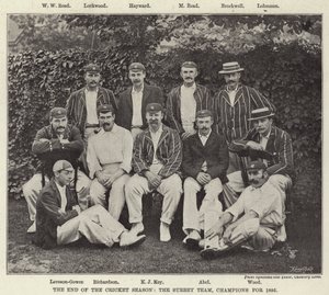 Het einde van het cricketseizoen, het Surrey-team, kampioenen van 1895 door English Photographer