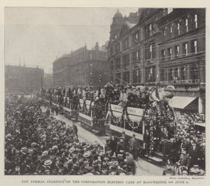 De Formele Start van de Gemeentelijke Elektrische Wagens in Manchester op 6 juni door English Photographer
