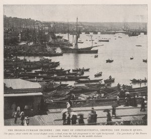Het Frans-Turkse Incident, de Haven van Constantinopel, met de Franse Kades