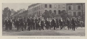 De Franse militaire manoeuvres, de aankomst van president Loubet en ministers in Chartres