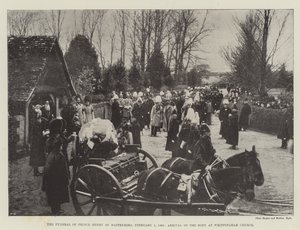 De begrafenis van Prins Hendrik van Battenberg, 5 februari 1896, aankomst van het lichaam bij de kerk van Whippingham door English Photographer