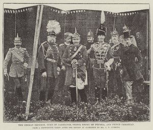 De Duitse Keizer, Hertog van Cambridge, Prins Hendrik van Pruisen, en Prins Christiaan door English Photographer