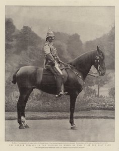 De Duitse keizer in het uniform waarin hij het Heilige Land zal bezoeken