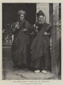 De Grote Lama van Tibet en zijn bediende door English Photographer