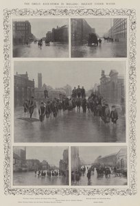 De grote regenstorm in Ierland, Belfast onder water door English Photographer
