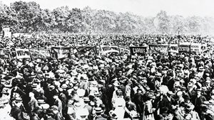 De Grote Demonstratie voor Vrouwenkiesrecht in Hyde Park, zondag 12 juni 1908