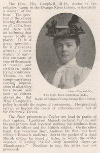 De Eerwaarde Ella Campbell, MD, Dokter van het Vluchtelingenkamp, Orange River Colony door English Photographer
