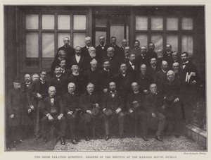 De Ierse belastingkwestie, leiders van de bijeenkomst in het Mansion House, Dublin door English Photographer