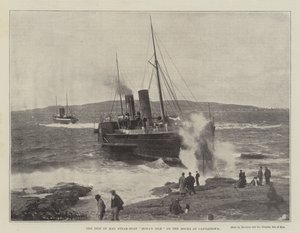 De Stoomboot van het Eiland Man Monas Isle op de Rotsen bij Castletown door English Photographer