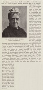 De overleden Mrs Lynn Linton
