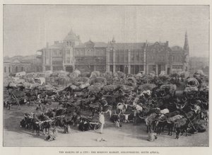 De opkomst van een stad, de ochtendmarkt, Johannesburg, Zuid-Afrika door English Photographer