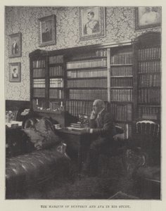 De Markies van Dufferin en Ava in zijn Studie
