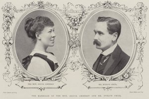 Het huwelijk van de eerwaarde Alicia Amherst en de heer Evelyn Cecil door English Photographer