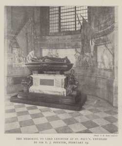 Het monument voor Lord Leighton in St. Pauls, onthuld door Sir E J Poynter, 19 februari