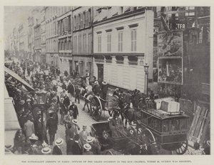 De Nationalistische Arrestaties in Parijs, Kantoren van de Grand Occident in de Rue Chabrol, waar M Guerin werd belegerd door English Photographer