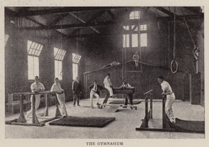 De nieuwe gebouwen van Kings College School op Wimbledon Common, de gymzaal