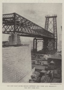De nieuwe East River-brug tussen New York en Brooklyn, de New York-kant door English Photographer