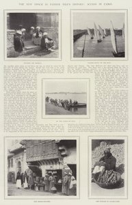 Het nieuwe tijdperk in de geschiedenis van Vader Niles, scènes in Caïro door English Photographer