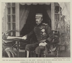 De nieuwe kwartiermeester-generaal van het leger, generaal Sir George Stewart White, VC, GCB, opperbevelhebber van de strijdkrachten in India
