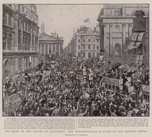Het nieuws van de bevrijding van Ladysmith, de demonstratie voor het Mansion House door English Photographer